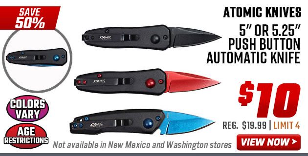 Atomic Knives 5'' or 5.25'' Push Button Automatic Knife