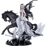 Swan Fairy with Horse Statue