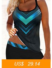 Strappy Back Geometric Print Tankini Set