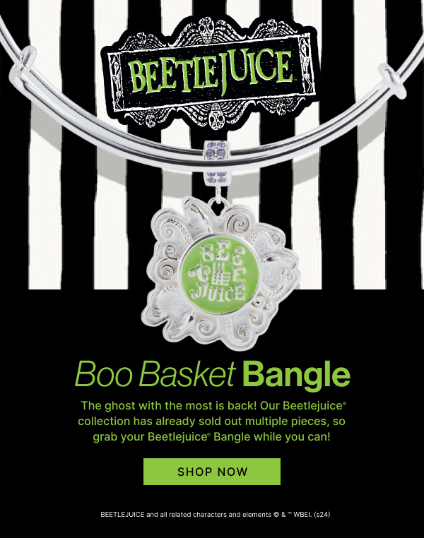 Beetlejuice | The ghost with the most is back! Our Beetlejuice collection has already sold out multiple pieces, so grab your Beetlejuice Bangle while you can!