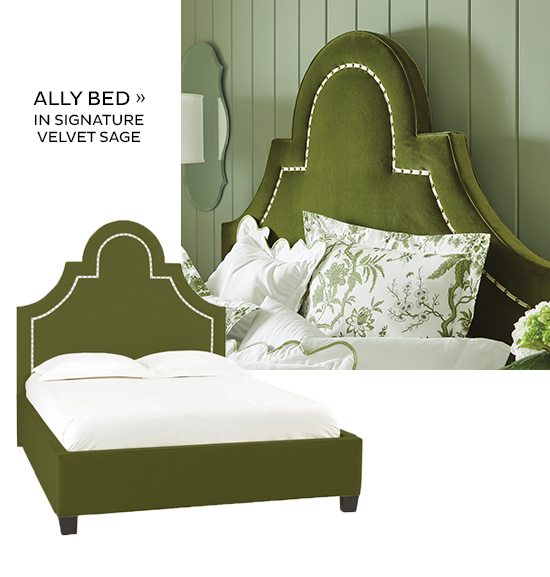 Ally Bed In Signature Velevt Sage