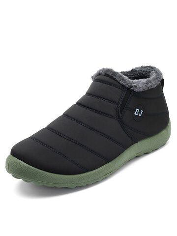 Men Waterproof Letter Slip On Ankle Boots