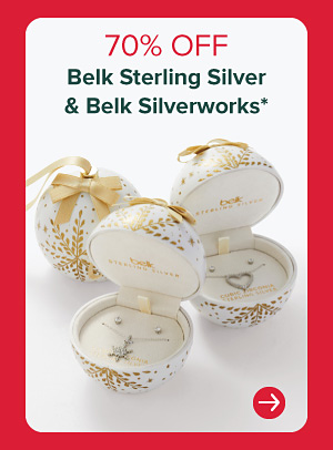 Assorted jewelry. 70% off Belk Sterling Silver and Belk Silverworks. Shop now.