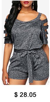 Grey Belted Top and High Waist Shorts