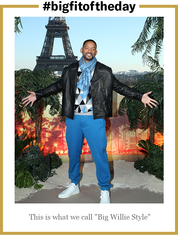 Image may contain: Clothing, Apparel, Footwear, Shoe, Will Smith, Plant, Jacket, Coat, Human, Person, and Architecture