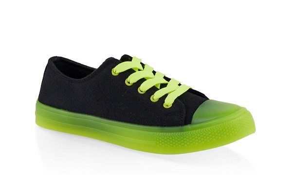 Neon Detail Lace Up Sneakers