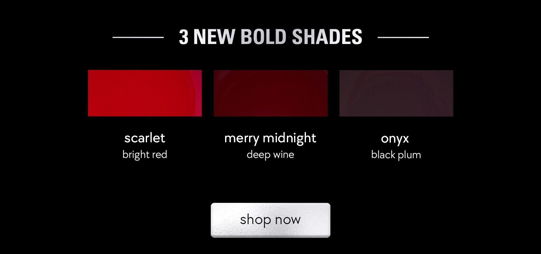 shop new nail lacquer trio in 3 bold shades