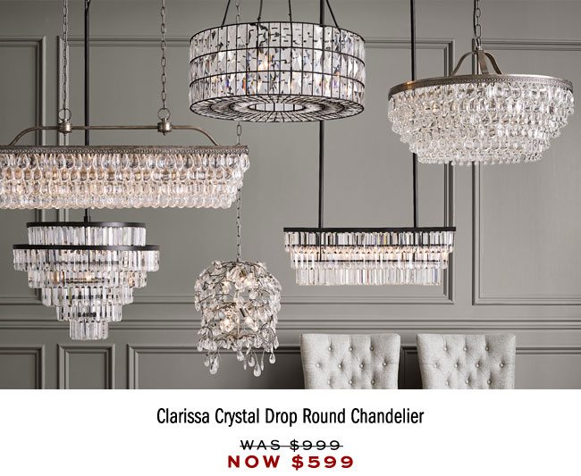Clarissa Crystal Drop Round Chandelier
