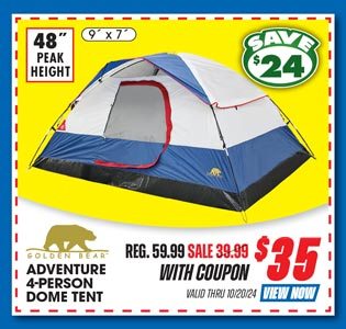 Golden Bear Adventure 4-Person Dome Tent