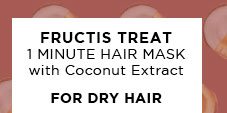 FRUCTIS TREAT 1 MINUTE HAIR MASK with Coconut Extract - FOR DRY HAIR