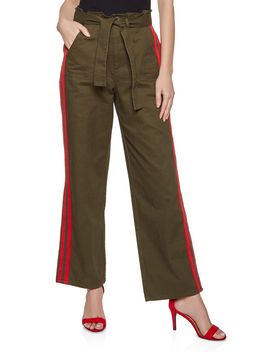 Tape Trim Twill Trousers