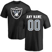 Men's Oakland Raiders NFL Pro Line Black Any Name & Number Logo Personalized T-Shirt