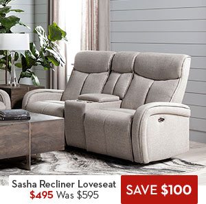 Sasha Reclining Loveseat With Usb CLEARANCE $495 Was: $595