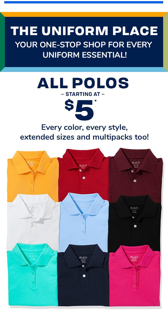 $4.98 & Up All Uniform Polos