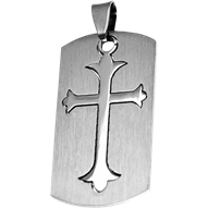 Two-Part Gothic Cross Dog Tag