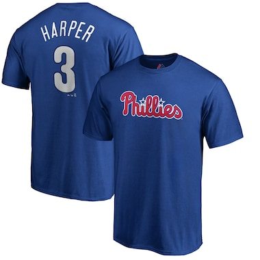 Bryce Harper Philadelphia Phillies Majestic Official Name & Number T-Shirt - Royal