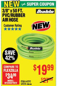 3/8 in. x 50 ft. PVC/Rubber Air Hose