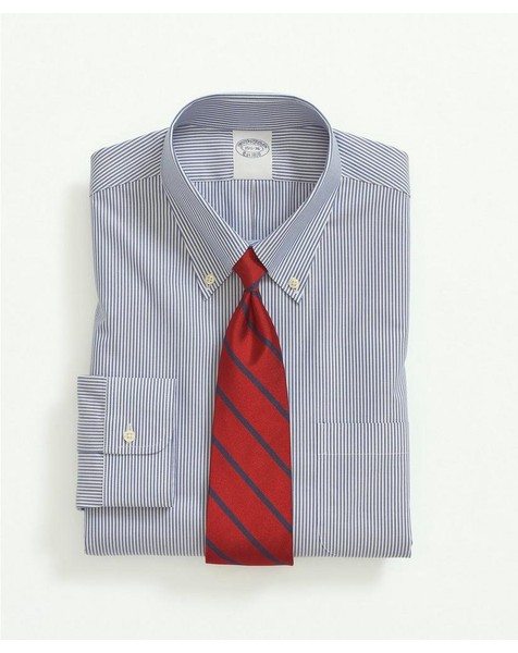 Stretch Supima® Cotton Non-Iron Pinpoint Oxford Button-Down Collar, Candy Stripe Dress Shirt