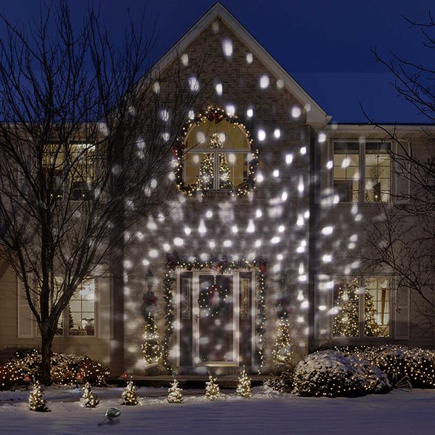 gemmy snow flurry projector light in white