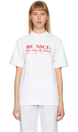Sporty & Rich - White 'Be Nice' T-Shirt