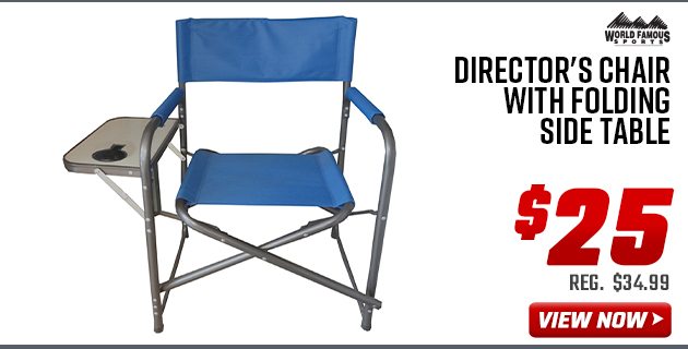 World Famous Sports Director's Chair with Folding Side Table
