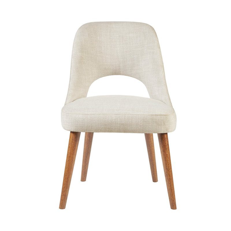 Modern Eclectic Cream Upholstered Dining Room Chair