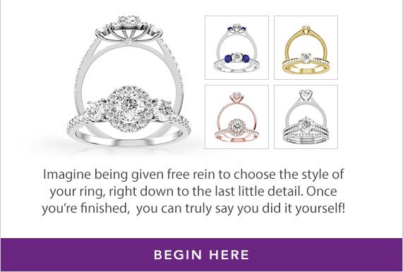 Imagine being given free rein to choose the style of your ring, right down to the last little detail. Once you're finished, you can truly say you did it yourself! Begin Here