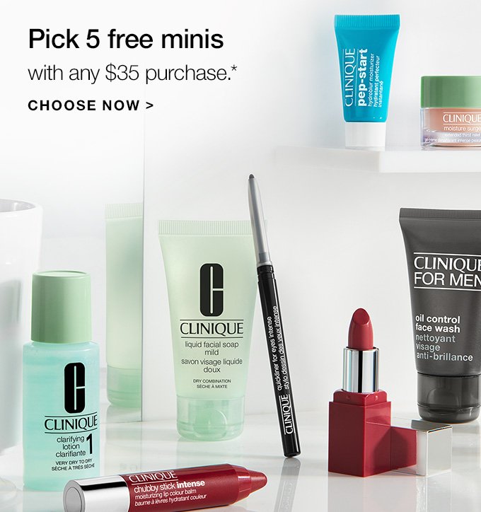 Pick 5 free minis with your purchase of an eye cream priced at $35 or more.* CHOOSE NOW