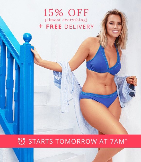 15% off plus free delivery* starts tomorrow!