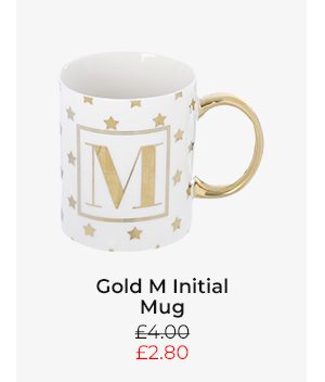 Gold M Initial Mug