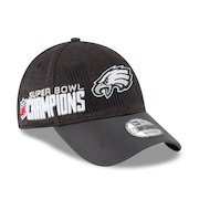 Men's Philadelphia Eagles New Era Black Super Bowl LII Champions Trophy Collection Locker Room 9FORTY Adjustable Hat