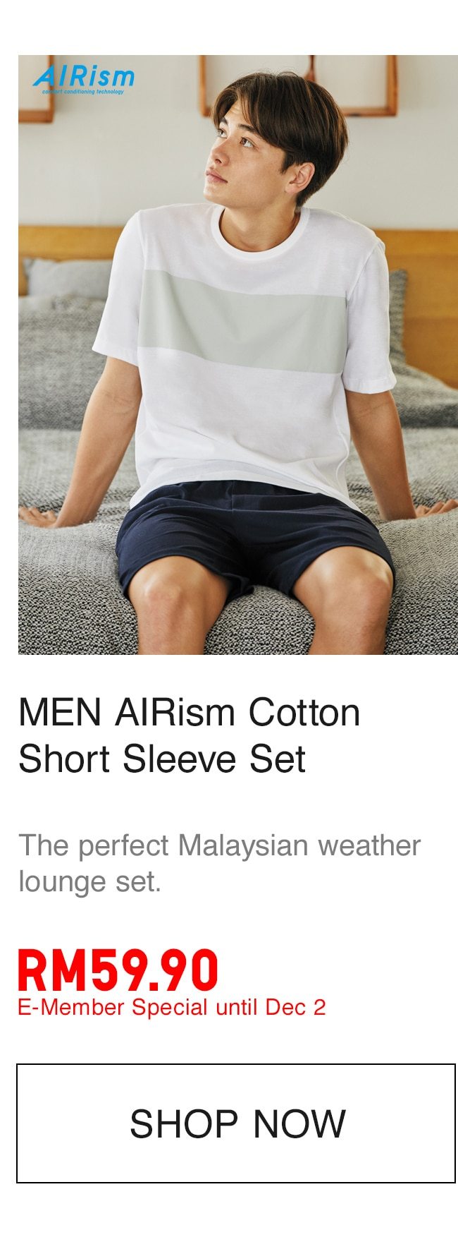 Men AIRism Cotton Short Sleeve Set