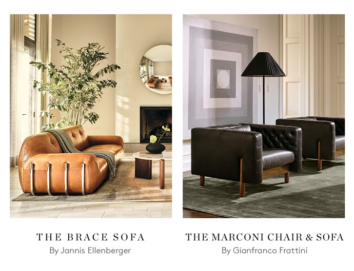 THE BRACE SOFA THE MARCONI CHAIR AND SOFA