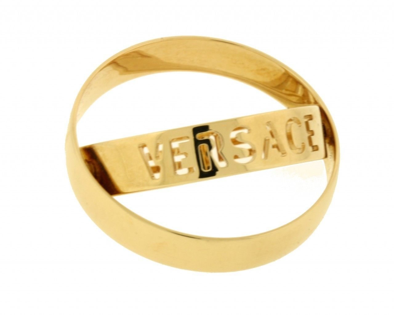 Image of Versace 18K Yellow Gold Motion Band Size 11.5