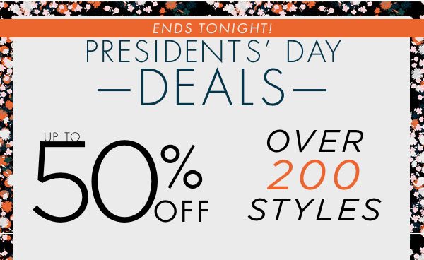 Presidents day deals - Ends Tonight