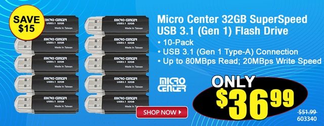 Micro Center 32GB SuperSpeed USB 3.1 Gen 1 Flash Drive