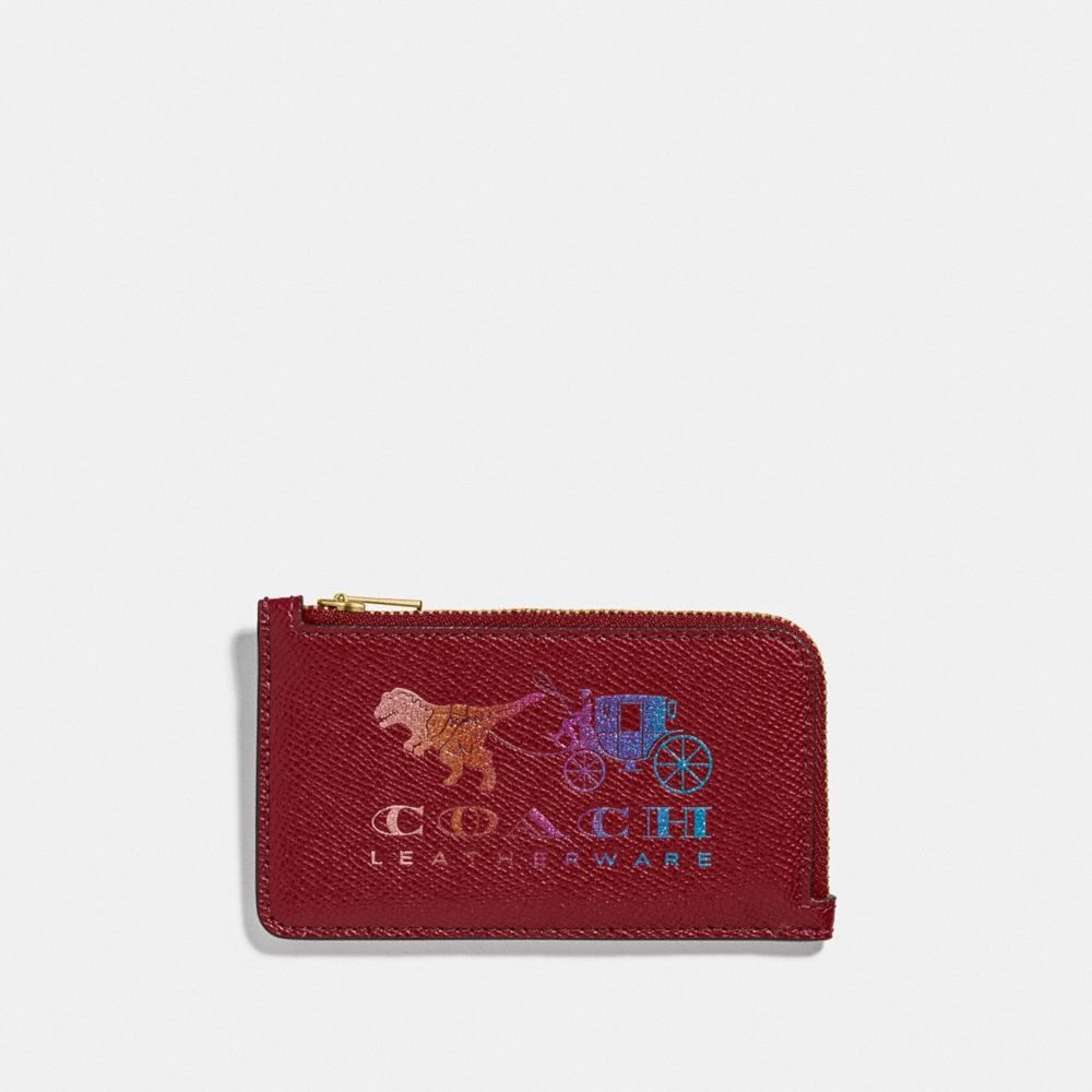 SMALL L-ZIP CARD CASE WITH REXY AND CARRIAGE