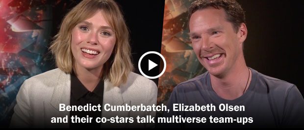 Benedict Cumberbatch, Elizabeth Olsen and their co-stars talk multiverse team-ups