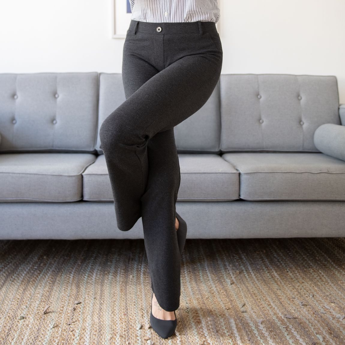 Boot-Cut | Classic Dress Pant Yoga Pants (Charcoal)
