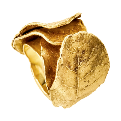 Claude Lalanne for Zolotas Laurel Leaves Ring, 1970