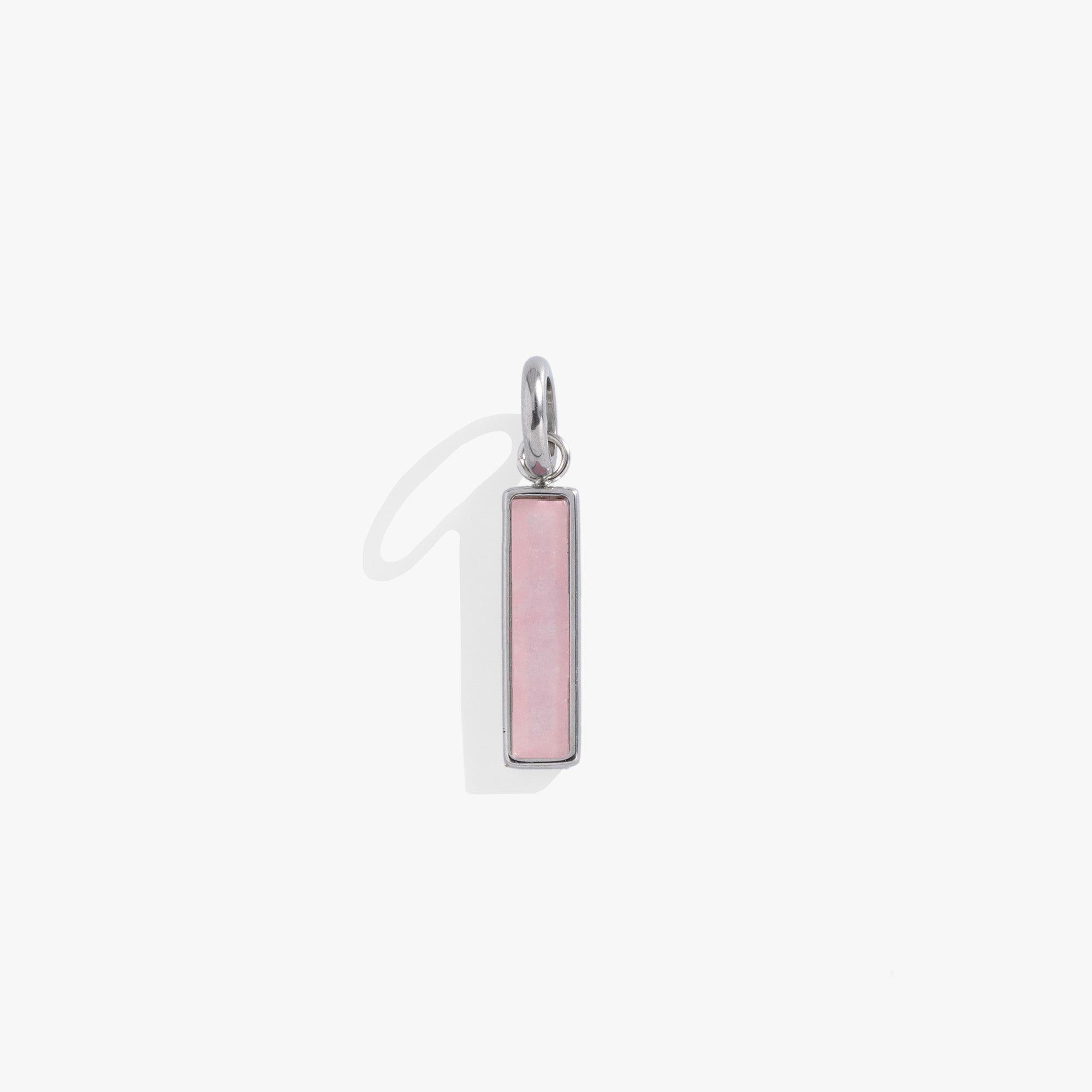 Image of Pink Quartz Gemstone Interchangeable Bar Charm