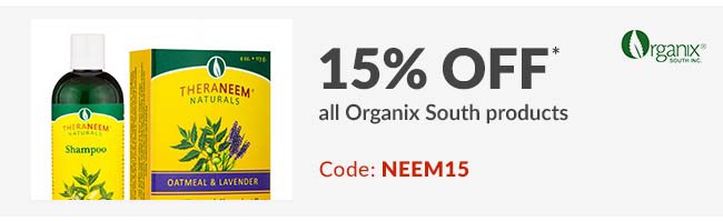 15% off* all Organix South products