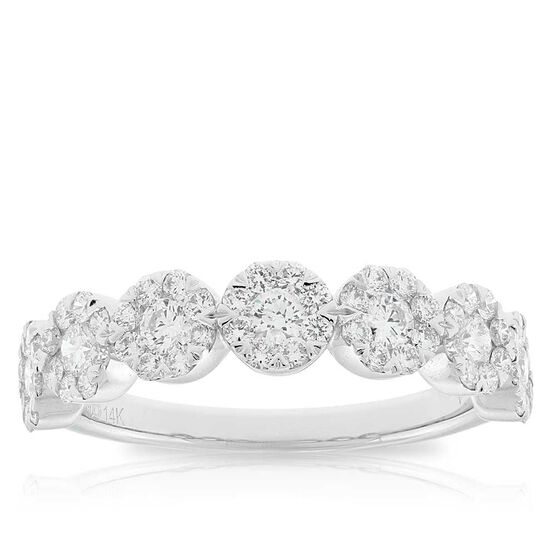 Circle Diamond Cluster Ring In 14K White Gold