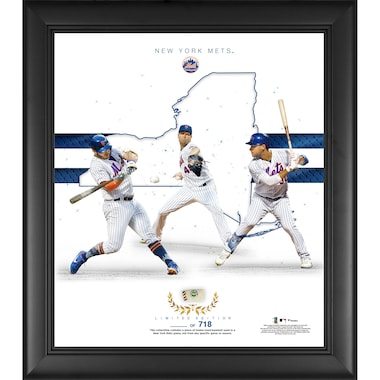 New York Mets Fanatics Authentic Framed 15" x 17" Franchise Foundations Collage with a Piece of Game Used Baseball - Limited Edition of 718