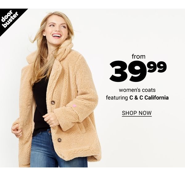 From 39.99 Women's Coats featuring C & C California - Shop Now