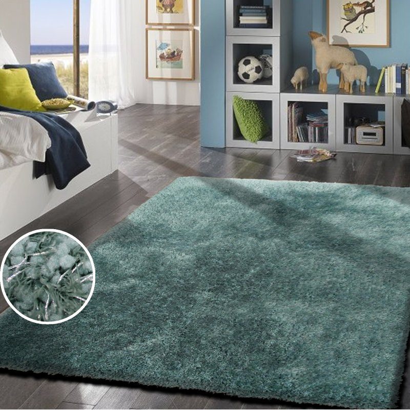 5 x 7 Medium Marine Blue Shag Rug - Shaggy Viscose