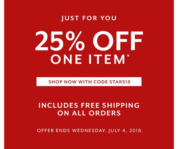 25% Off One Item