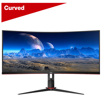 AOC CU34G2X 34 in. UWQHD (3440 x 1440) 144Hz HDMI DP FreeSync UltraWide Curved LED Gaming Monitor