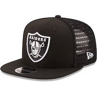 Men's Oakland Raiders New Era Black Mesh Fresh 9FIFTY Adjustable Hat