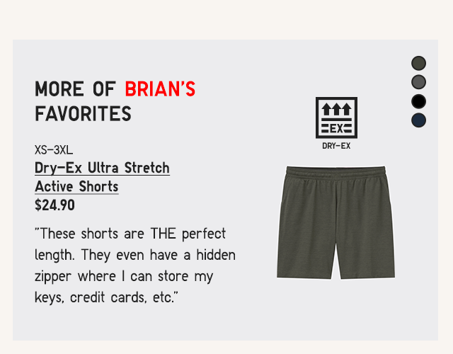 PDP8 - MEN DRY-EX ULTRA STRETCH ACTIVE SHORTS